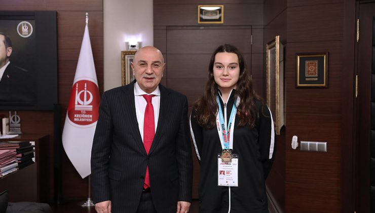 Başkan Altınok Avrupa Şampiyonu Melis Tetik’i misafir etti